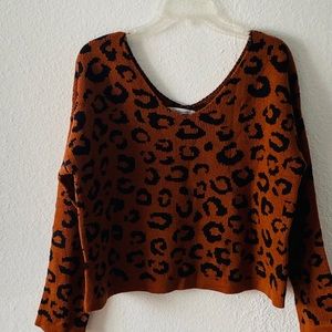 Love Encounter Los Angles knit printed Cropped Sweater Size small/medium
